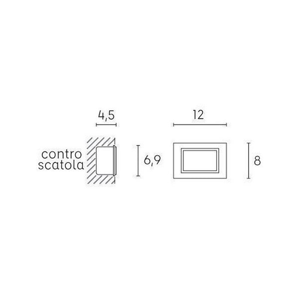 Spina incasso parete vetro 3w led 3000k bianco