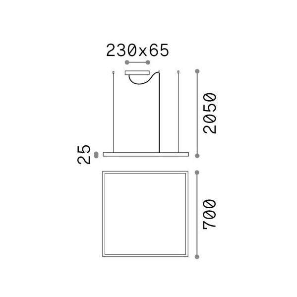 Ideallux oracle slim sp d070 square 3000k on-off bk Ideallux Lampade a sospensione