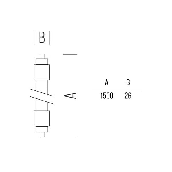 Tube 2300lm 1500mm 22,0W WW Shot Lampadine e moduli led