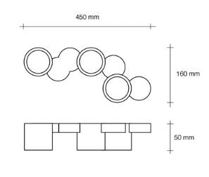 CHIO Soffitto 3 Luci In Linea Sforzin Lampade in gesso