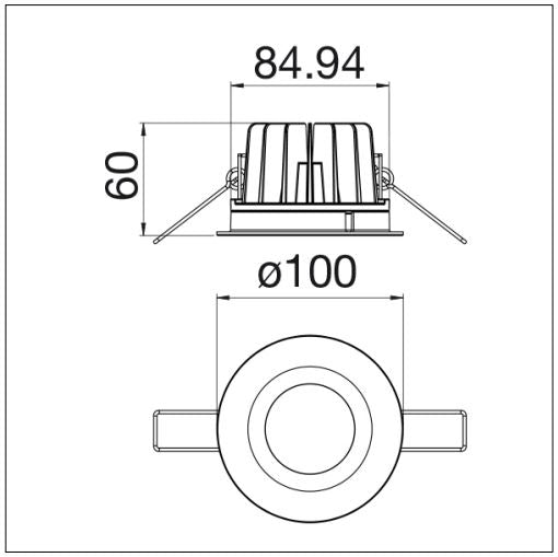 Nora apparecchio da incasso a soffitto