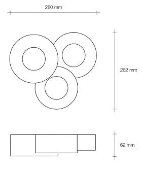 Sforzin illuminazione lampada da soffitto tenedos 3 luci gx55 T314 (ULTIMI 4 DISPONIBILI)