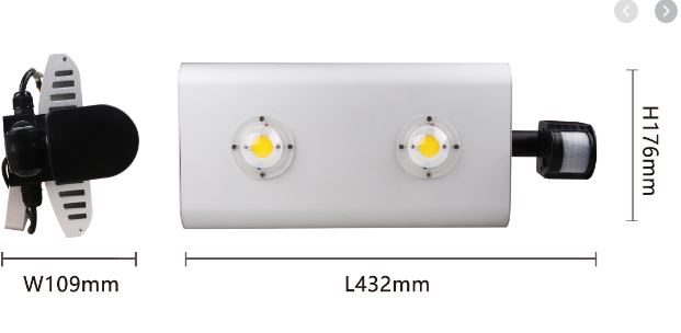 LED SENSOR FLOOD LAMP 100W COB 4000K 9000lm AC230V L432*W109*H176mm (ULTIMI DISPONIBILI - N°2)