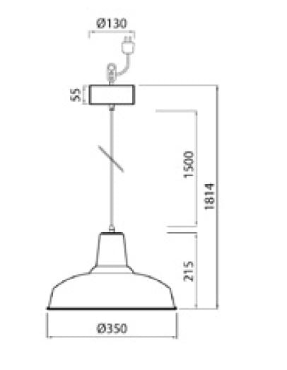 LOFT35 PENDANT 1 x E27 Max 60W  BIANCO