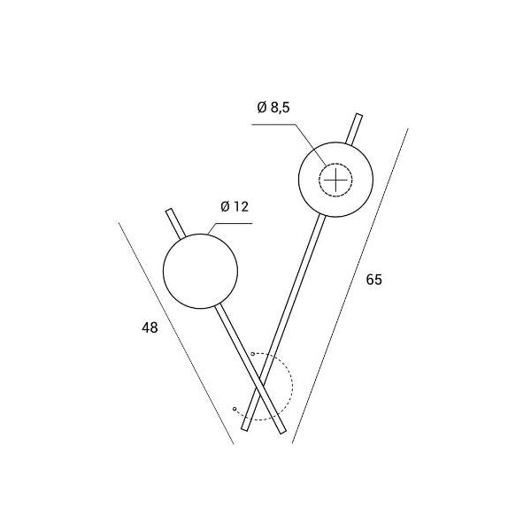 Mikado parete/soffitto 2 luci vetro cosmo