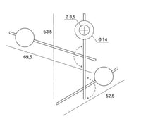 Mikado parete/soffitto 3 luci vetro cosmo Miloox Lampade da parete interno