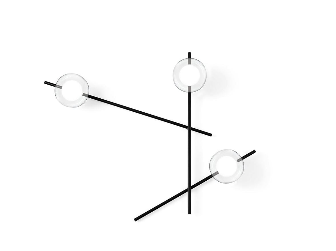 Mikado parete/soffitto 3 luci vetro cosmo Miloox Lampade da parete interno