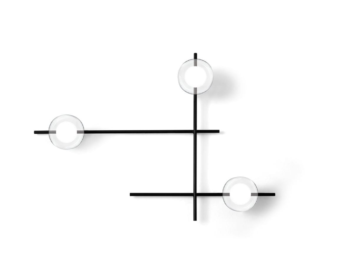 Mikado parete/soffitto 3 luci vetro cosmo Miloox Lampade da parete interno