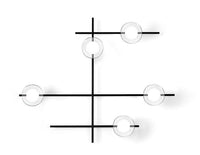 Mikado parete/soffitto 5 luci vetro cosmo