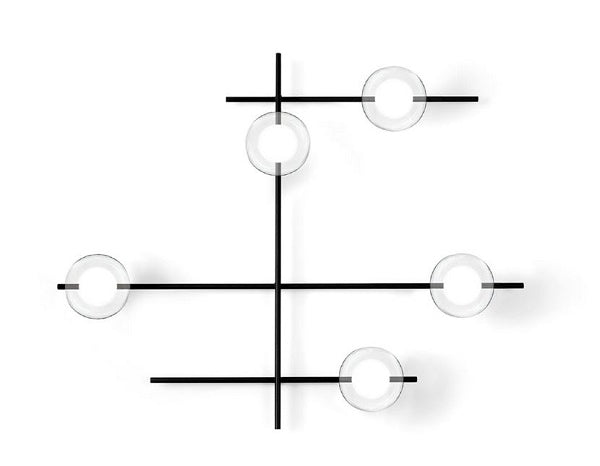 Mikado parete/soffitto 5 luci vetro cosmo