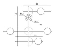 Mikado parete/soffitto 5 luci vetro cosmo