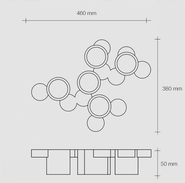 CHIO Soffitto 5 Luci In Linea Sforzin Lampade in gesso