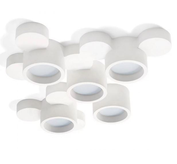 CHIO Soffitto 5 Luci In Linea Sforzin Lampade in gesso