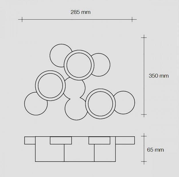 CHIO Soffitto 3 Luci Forma Tonda Sforzin Lampade in gesso