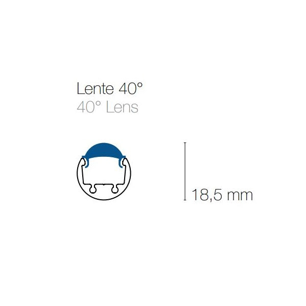 Diffusore | lente  40°| Stealth light Profili Driver Strip Led