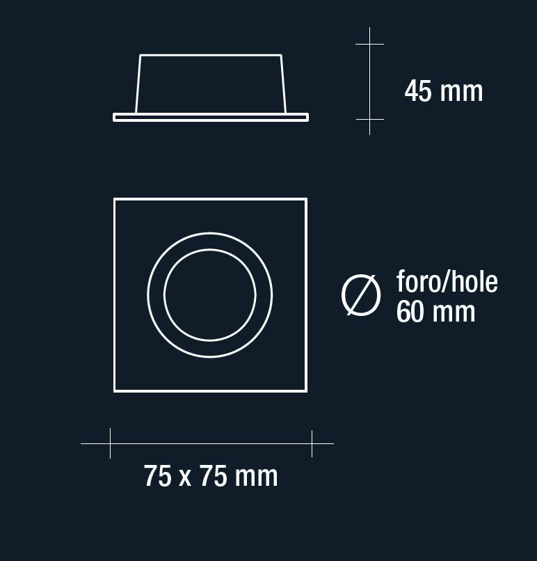 Vivida nick faretto incasso quadro led 3 w Vivida luce Faretti e scatole portafaretto