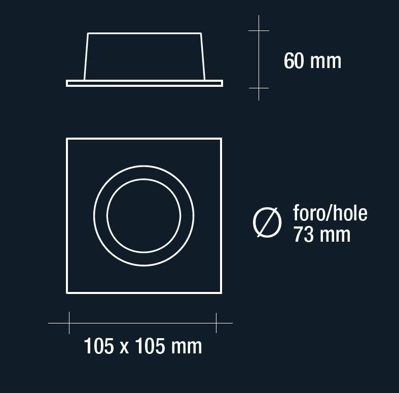 Vivida faretto quadro bianco orientabile 10w 700lm Vivida luce Faretti e scatole portafaretto