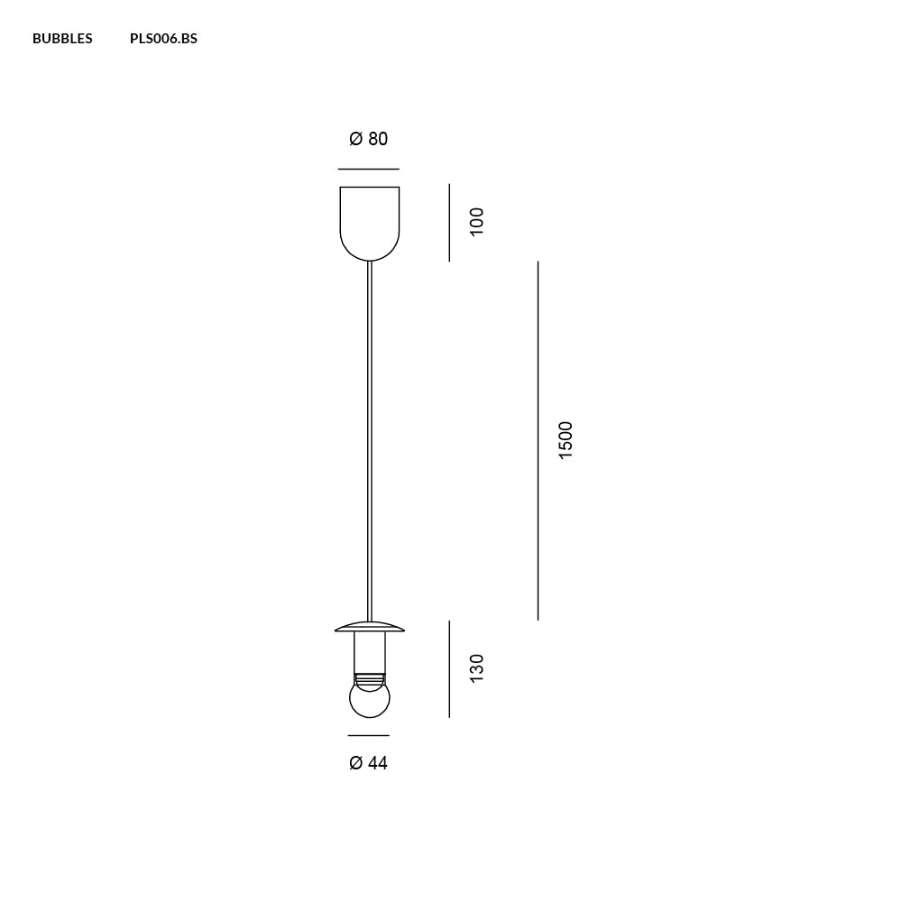 Vivida International Bubbles - montatura sospensione con cavo 1,5 m e attacco E27 Vivida plus Lampade a sospensione