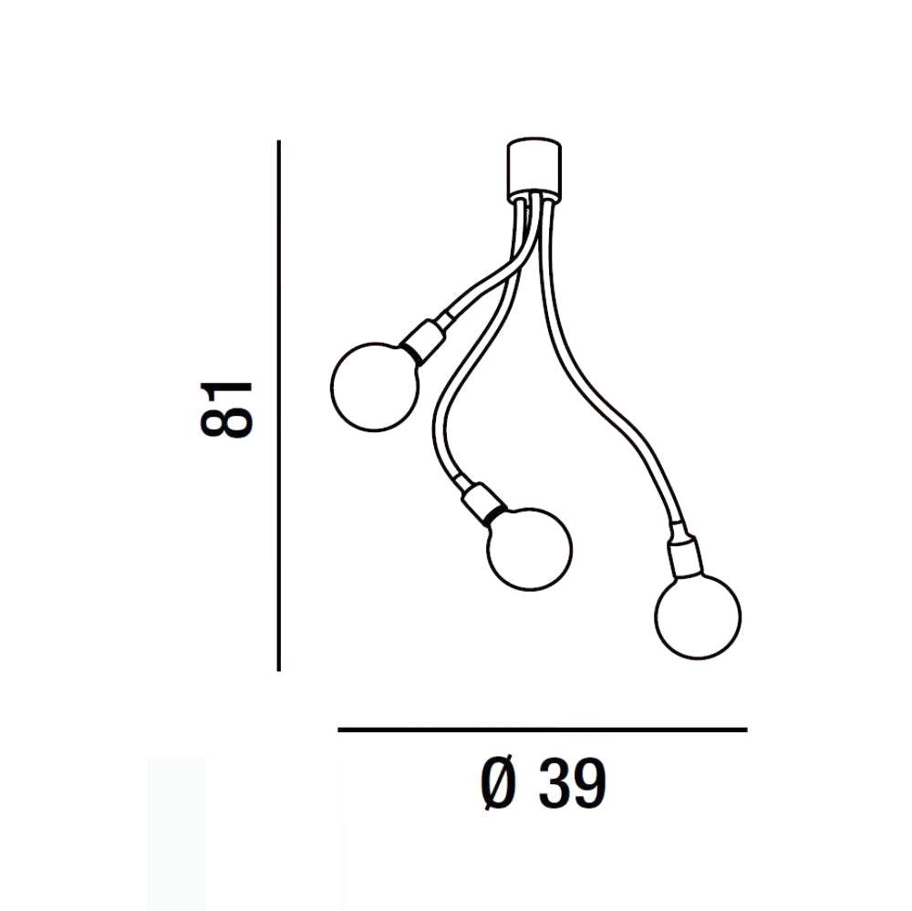 Perenz Bulbo - plafoniera e applique E27 in 3 misure orientabili Perenz Lampade da parete interno
