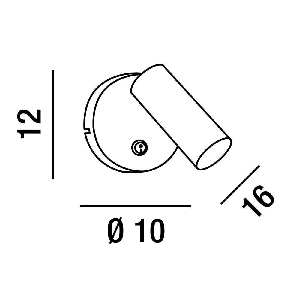 faretto singolo in metallo verniciato con interruttore Perenz Faretti e lampade da incasso