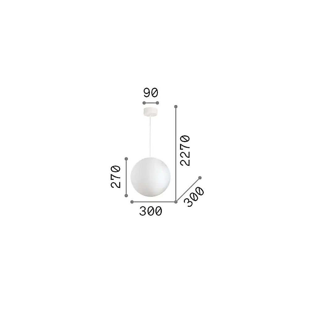 Ideal Lux Carta SP1 - Sospensione sfera effetto carta D30 D40 D50 D60 Ideallux Lampade a sospensione