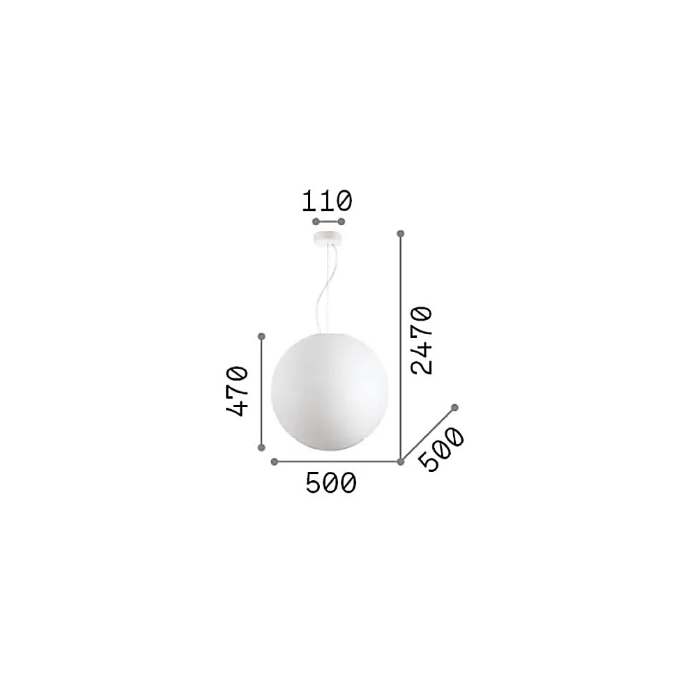 Ideal Lux Carta SP1 - Sospensione sfera effetto carta D30 D40 D50 D60 Ideallux Lampade a sospensione