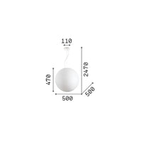 Ideal Lux Carta SP1 - Sospensione sfera effetto carta D30 D40 D50 D60 Ideallux Lampade a sospensione