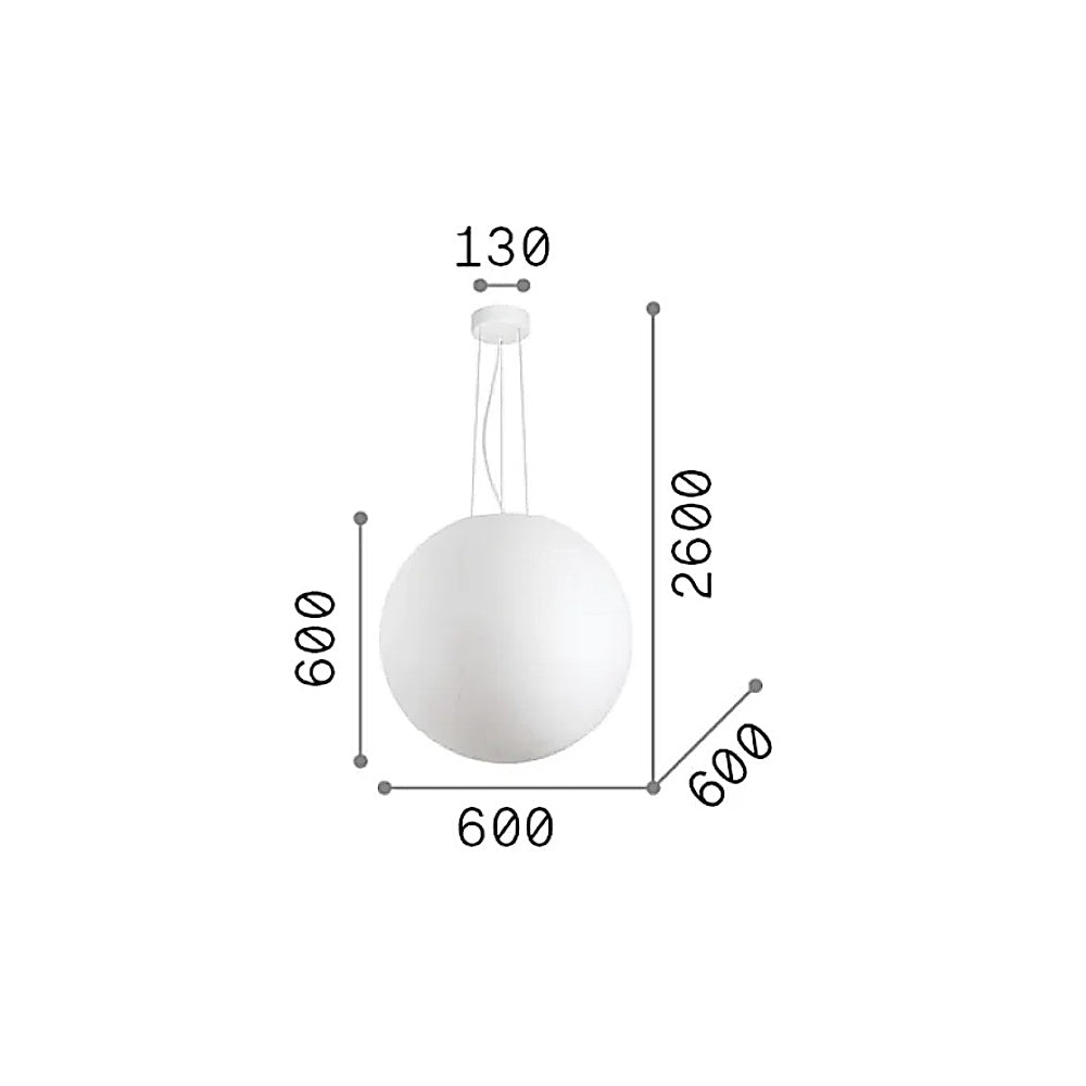 Ideal Lux Carta SP1 - Sospensione sfera effetto carta D30 D40 D50 D60 Ideallux Lampade a sospensione