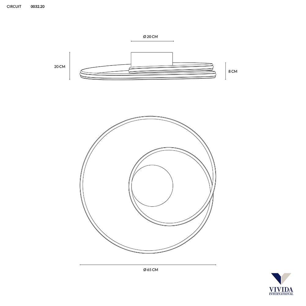 Circuit plafoniera Ø65 40w 3000k - 4000k dimmerabile Vivida international Lampade da soffitto