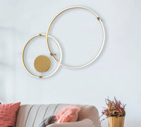 Thumbnail for Composizione giotto composta da due cerchi.Un cerchio di diametro 52 cm e 64 cm colore gold luce calda 3000K completo di contenitore da 75w
