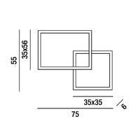 Perenz Cross plafoniera LED dimmerabile bianca o nera - due misure con luce regolabile 3000K 4000K 6000K Perenz Lampade da soffitto
