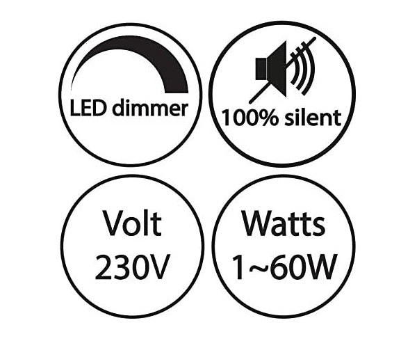 Dimmer a cavo per LED 60W dimmer rotativo per lampade 1-60W nero