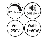 Thumbnail for Dimmer a cavo per LED 60W dimmer rotativo per lampade 1-60W nero