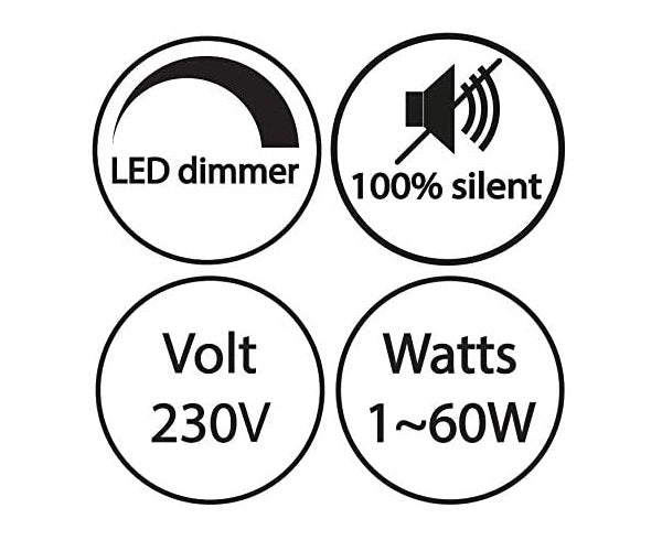 Dimmer a cavo per LED 60W dimmer rotativo per lampade 1-60W nero Altre Accessori