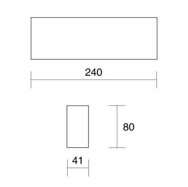 Applique e-sealed - isyluce mm 240x80x41 led 6w ip65 bianco / antracite Isyluce Lampade da esterno