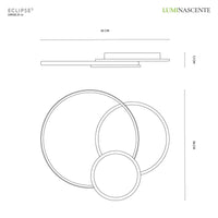 Luminascente Eclipse 3 - plafoniera LED 60W sagomata in due finiture Luminascente Lampade da soffitto
