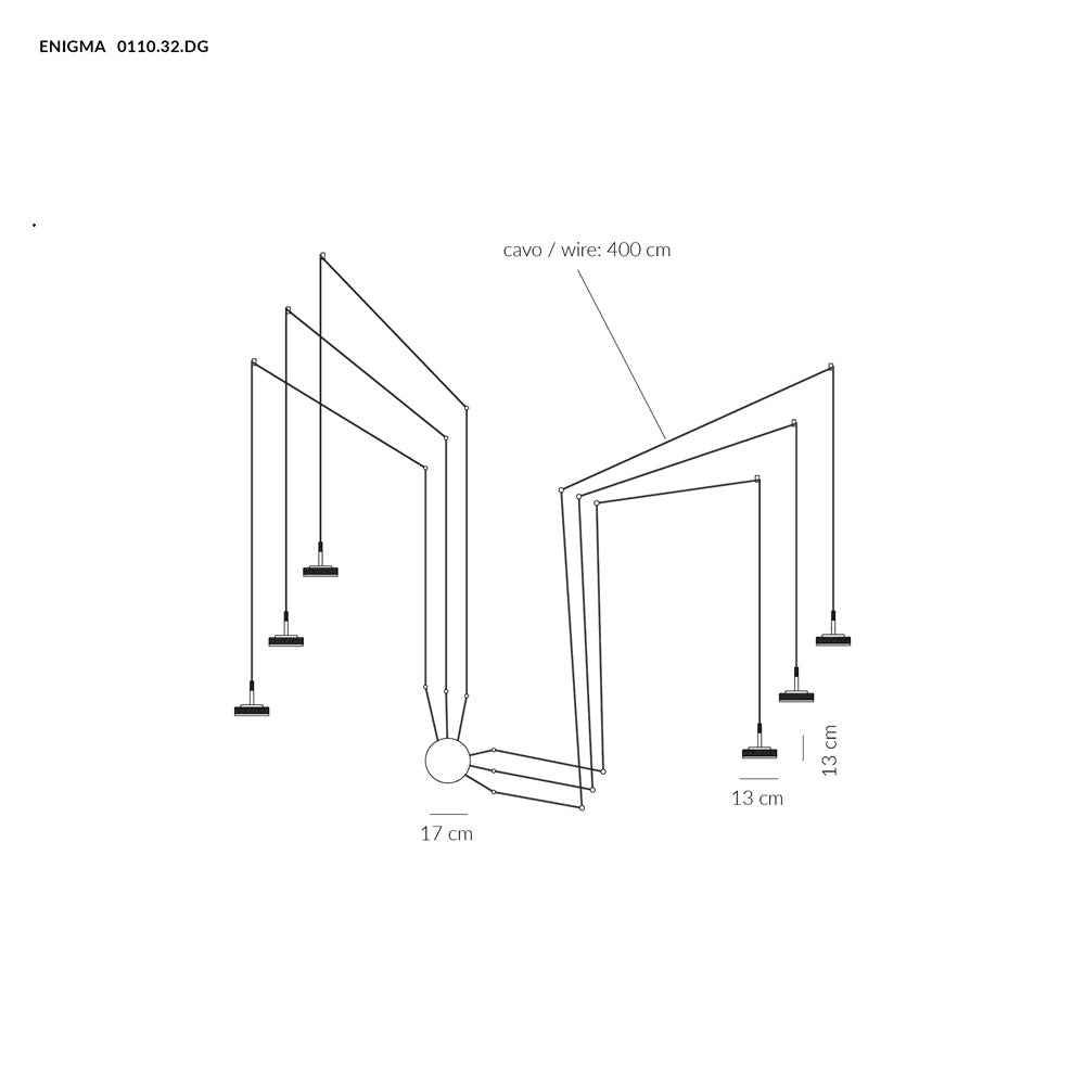 Vivida Enigma - sospensione 1, 3 e 6 luci GX53 antracite