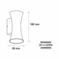 Vivida Flute VOD 67_14 - applique LED 2x7W IP54 BI DG Vivida luce Lampade da parete esterno