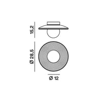 Thumbnail for Perenz Huevo – applique in metallo e cemento Ø 28,5 × P 15,2 cm (bianco / terracotta / grigio)