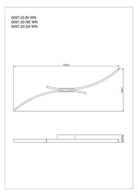 Vivida International Hyperbola - plafoniera LED design geometrico bianco nero sabbia