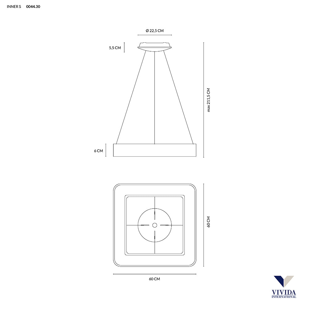 Vivida International Inner S Sospensione - design moderno in 2 misure