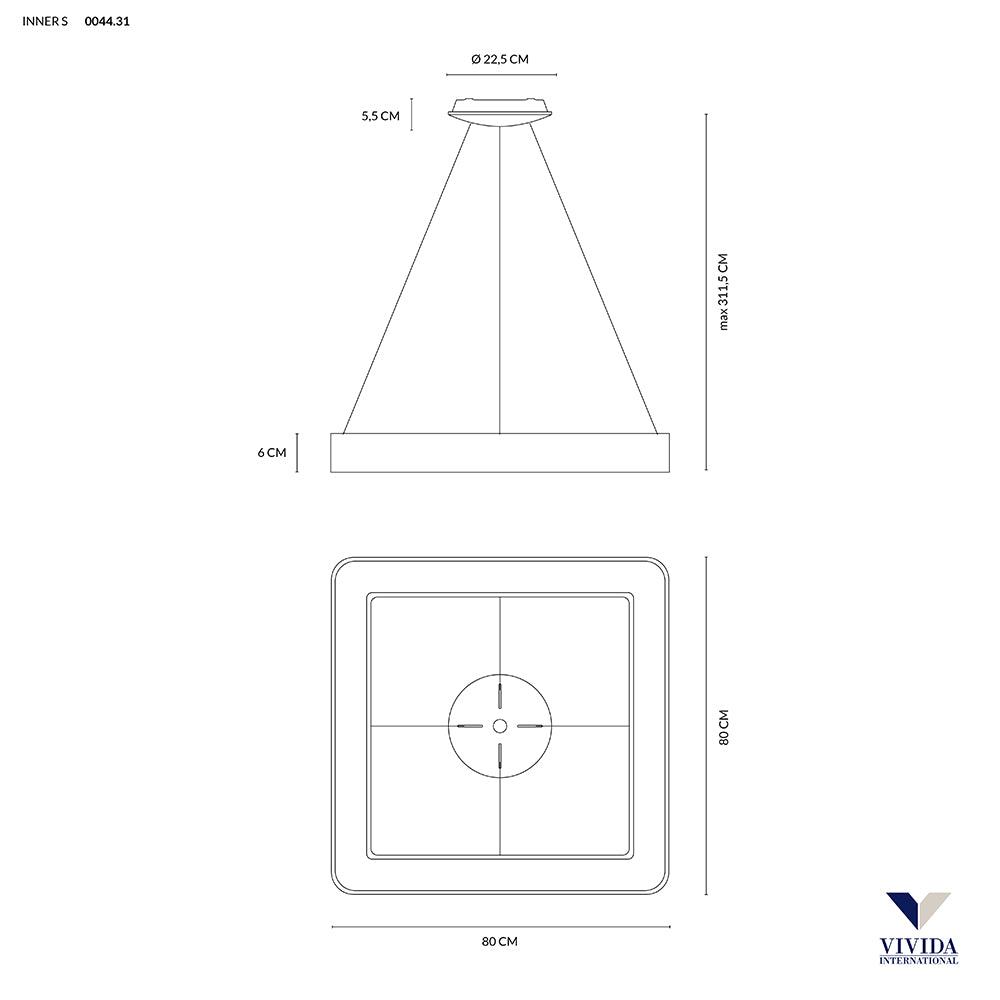 Vivida International Inner S Sospensione - design moderno in 2 misure