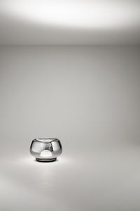 Perenz Kave - lumetto LED dimmerabile touch vetro bianco lucido o specchiato, base bianco o nero opaco