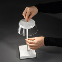 Thumbnail for Lampada da tavolo ricaricabile a batterie in alluminio pressofuso verniciato a polvere per uso interno/esterno