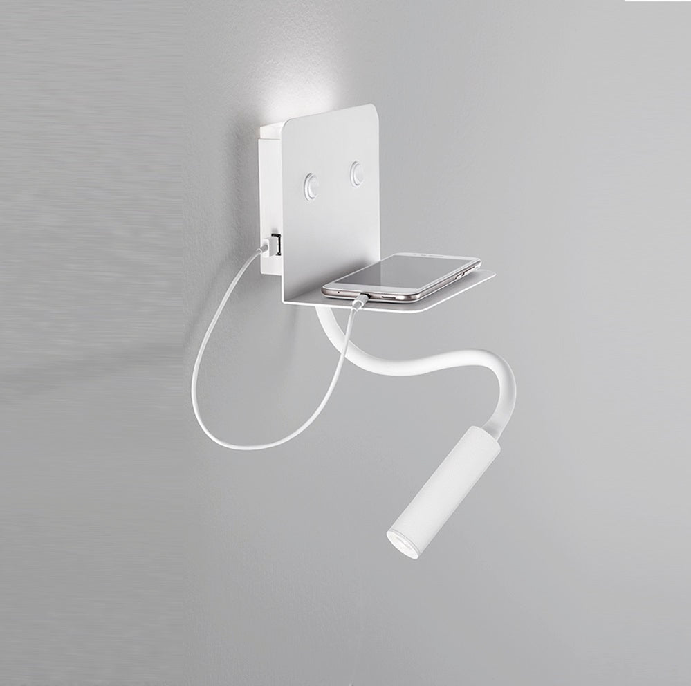 Applique in metallo verniciato con flessibile + porta usb Perenz Lampade da parete interno