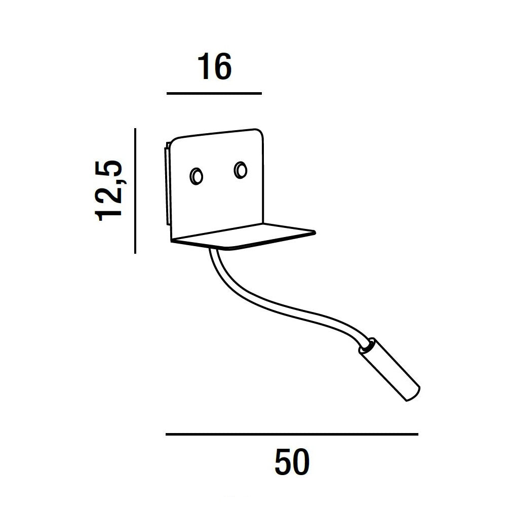 Applique in metallo verniciato con flessibile + porta usb Perenz Lampade da parete interno