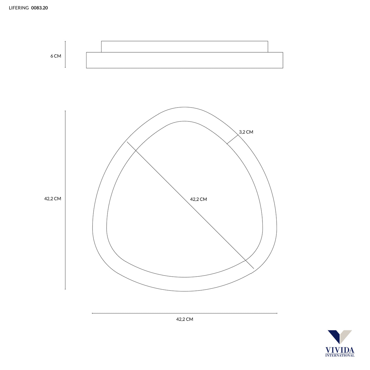 VIVIDA International Lifering-P - Plafoniera LED dimmerabile in più misure