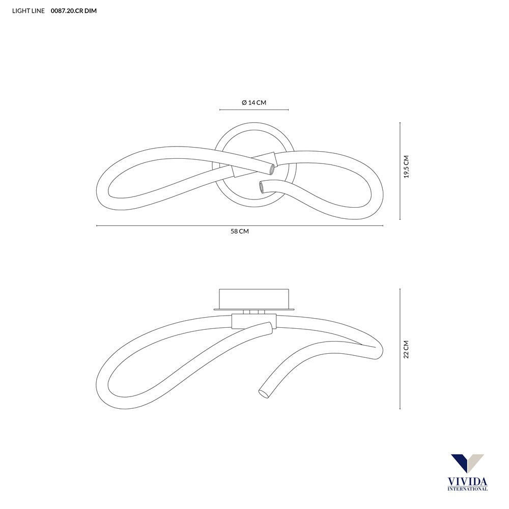Light line applique nodo 21w 3000k dimmerabile Vivida international Lampade da parete