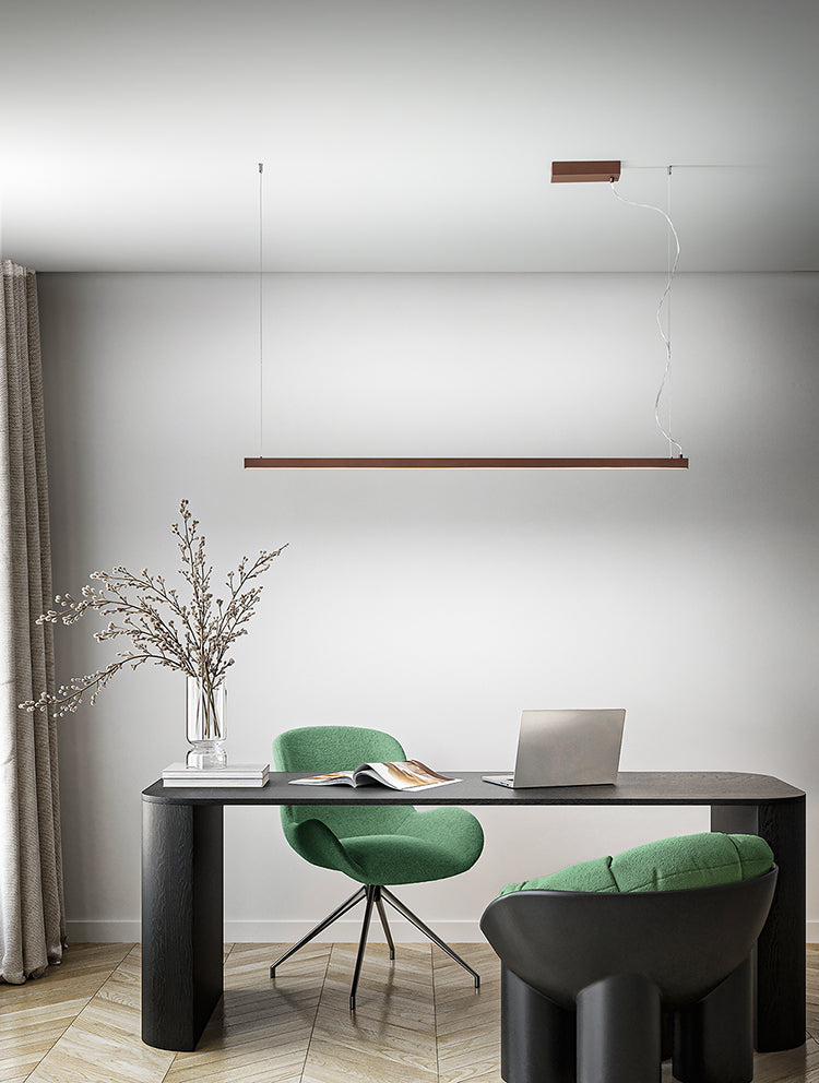 Perenz Link – sospensione lineare LED (bianco opaco / nero opaco / marrone metallizzato)