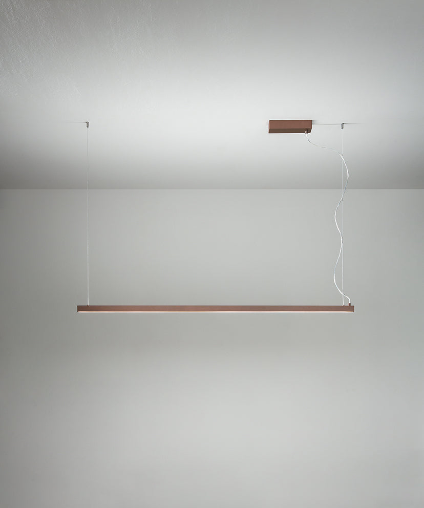 Perenz Link – sospensione lineare LED (bianco opaco / nero opaco / marrone metallizzato)